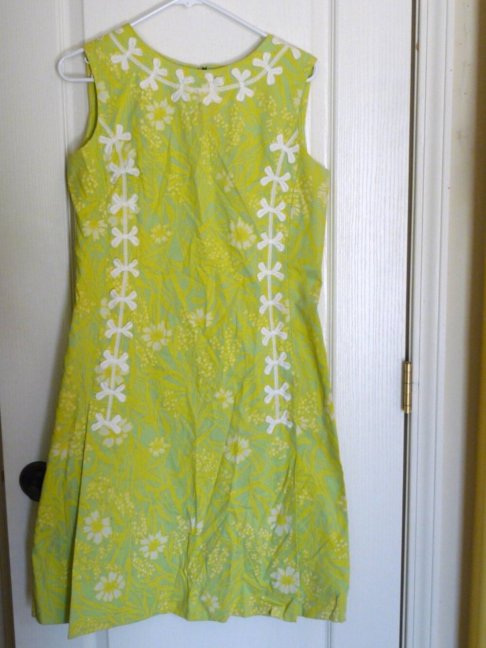 Vintage Lilly Pulitzer dress 60s shift Sak 5th Ave 40" bust lime green Key West